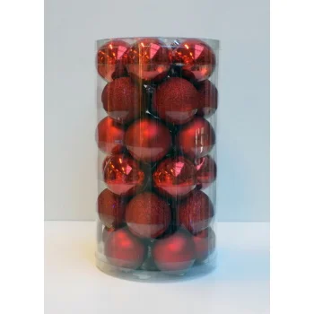 Set novogodišnjih kugli za jelku 60kom crvene Set novogodišnjih kugli za jelku 60kom crvene